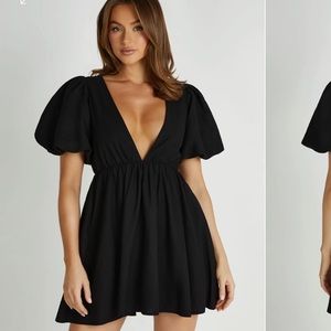 BRAND NEW Meshki MYRAH Puff Sleeve Linen Mini Dress